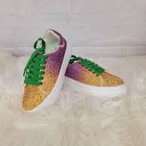 NEW in box Corkys BeDazzle Gold & Purple Ombre sneakers